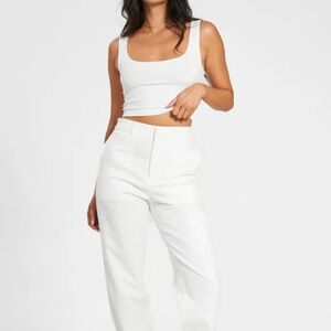 All Things Golden White Classic Linen Pants